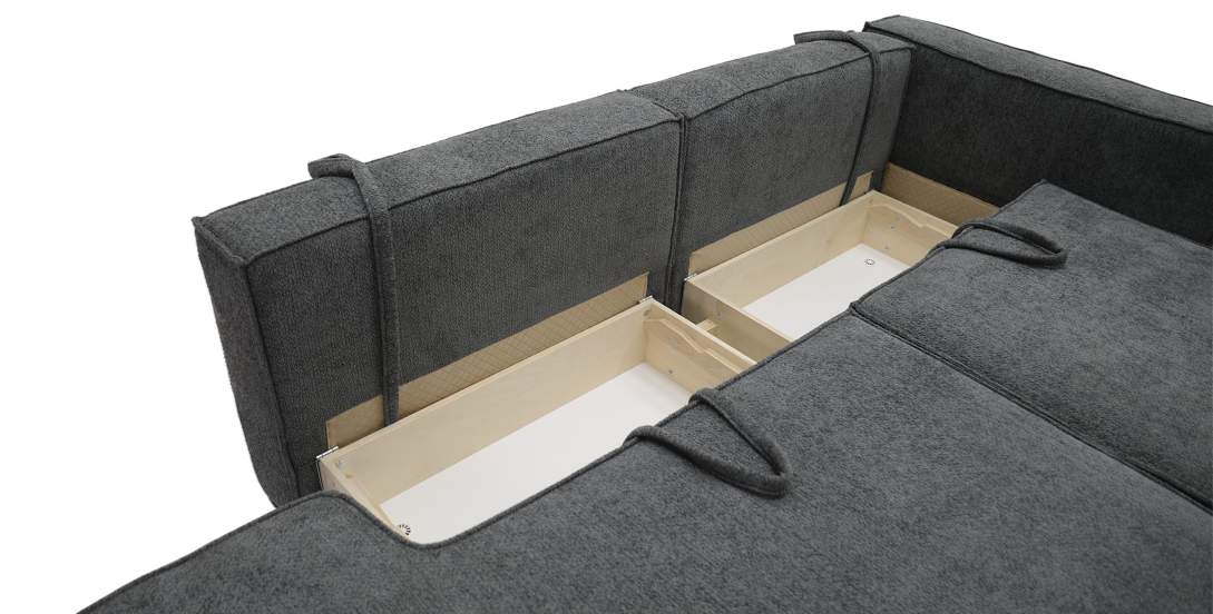 Угловой диван правый Рейф Графитовый шенилл