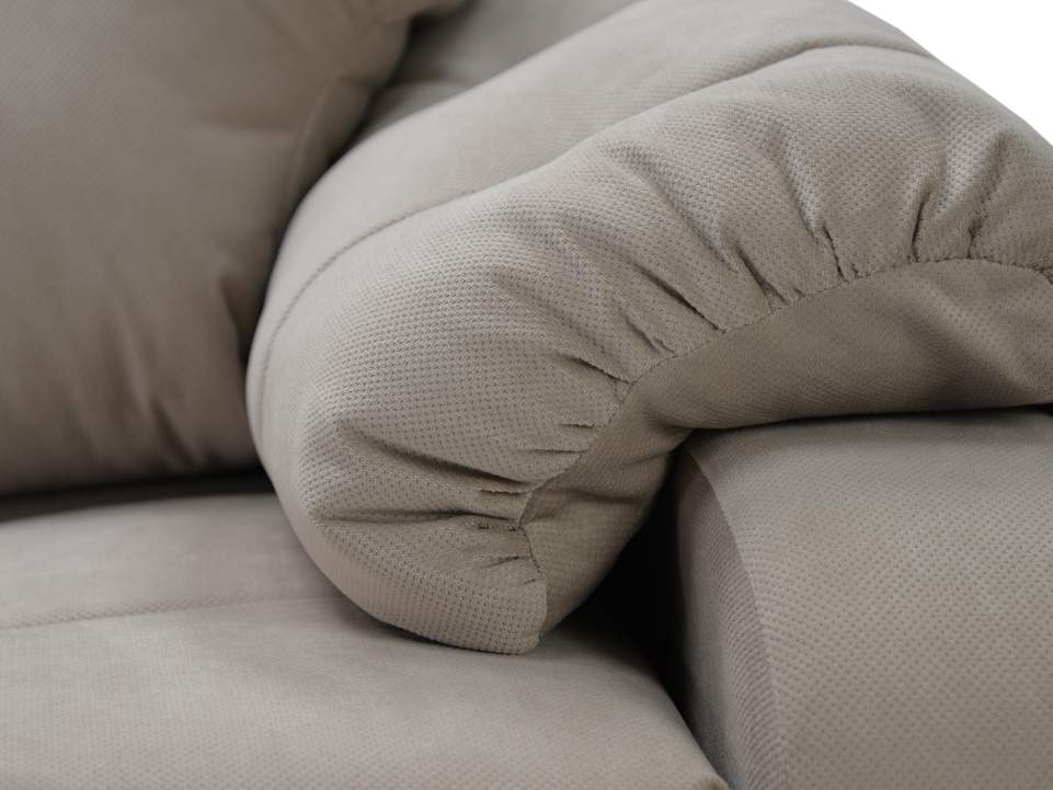 Прямой диван Вестон бежевый велюр