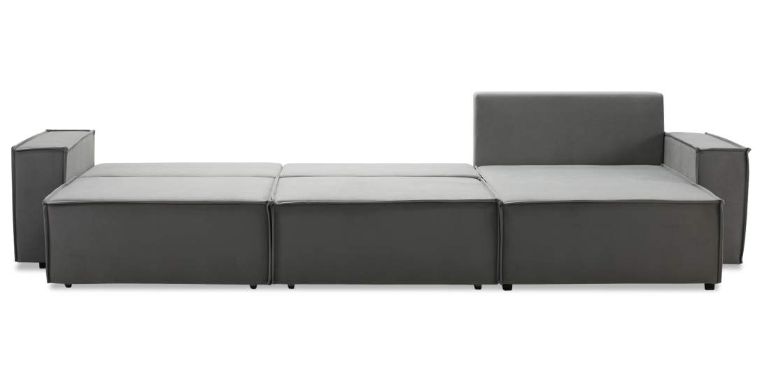 Угловой диван Фабио Max серо-бежевый велюр