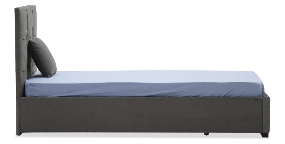 Односпальная кровать Борба 90 серый велюр