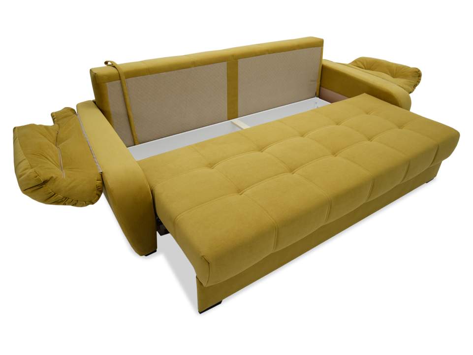 Прямой диван Вестон горчичный велюр