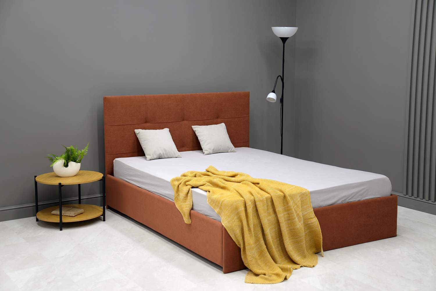 Двуспальная кровать Келли 180 терракотовый велюр