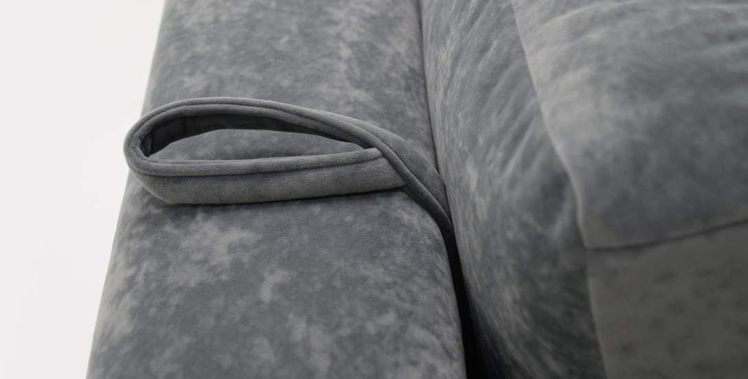 Прямой диван Белес миди графитовый велюр