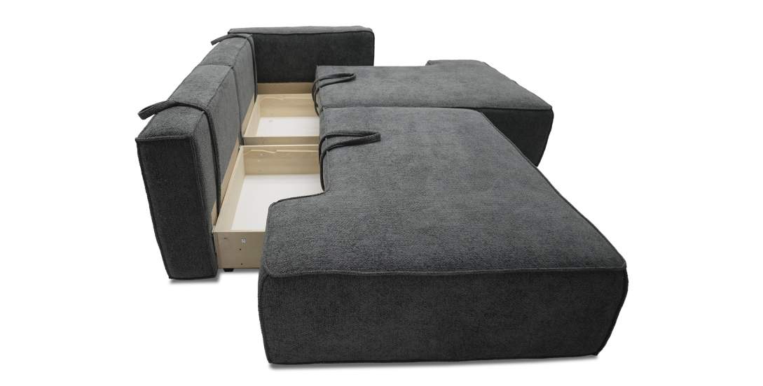 Угловой диван правый Рейф Графитовый шенилл