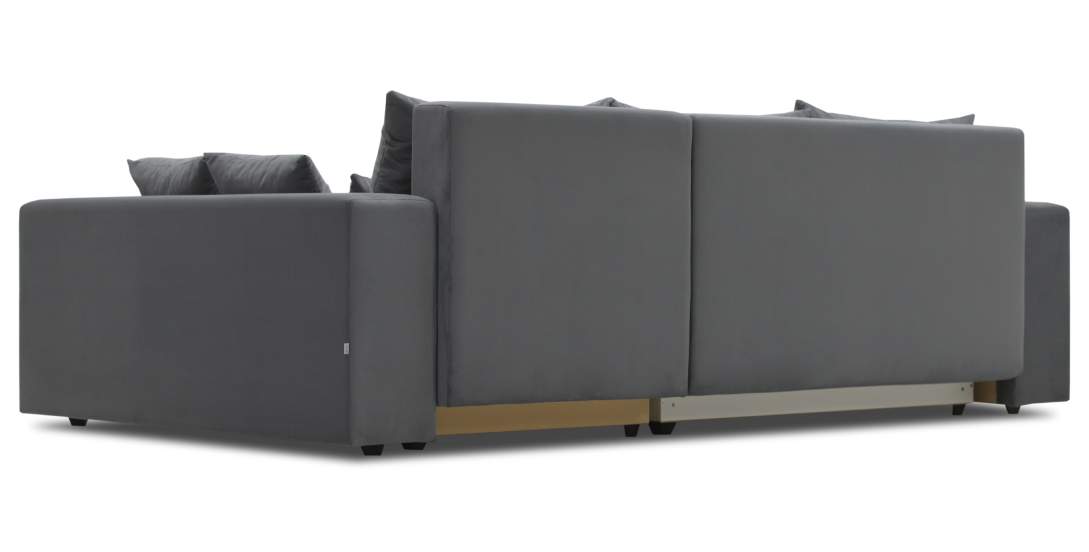 Угловой диван правый Майами светло-серый велюр 