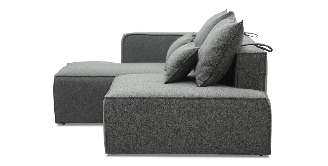 Угловой диван левый Рейф Графитовый меланж букле