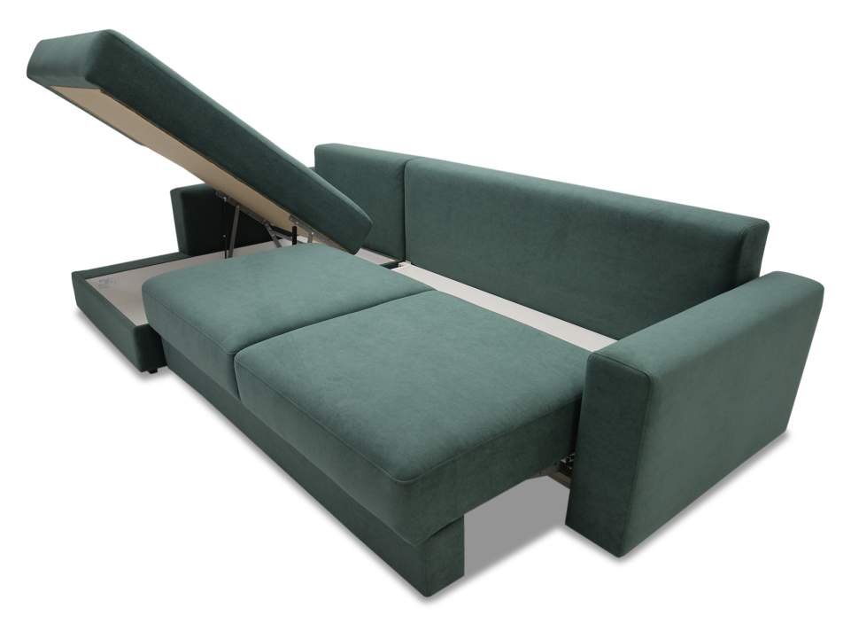 Угловой диван левый Вегас изумрудный велюр