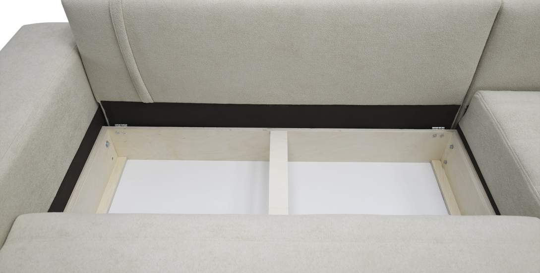 Угловой диван левый Белес Молочно-кремовый букле 