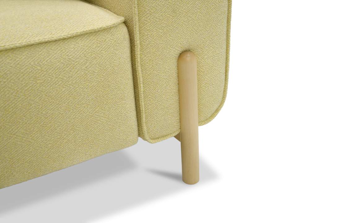 Прямой диван Тельда лимонный велюр