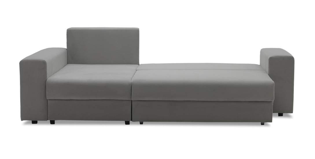 Угловой диван левый Майами Дымчатый серый велюр 