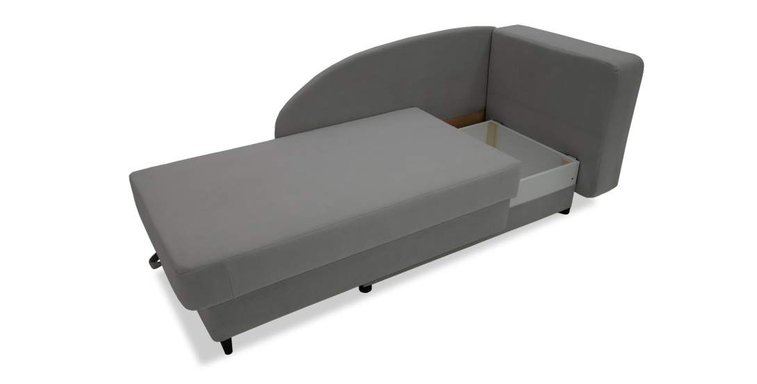 Угловая кушетка левая Иби светло-серый велюр
