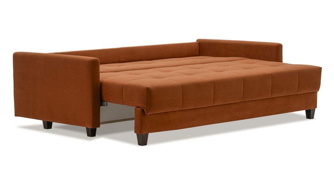 Прямой диван Энтон 1 Терракотовый велюр