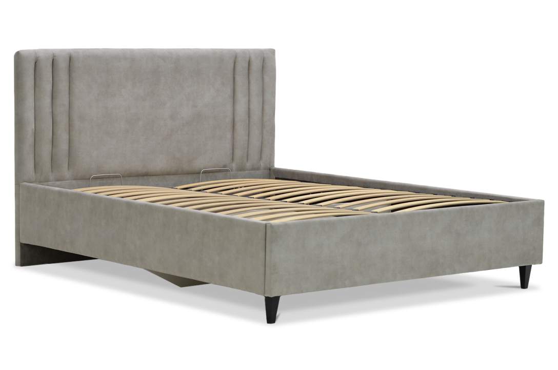 Двуспальная кровать Тренто 140 светло-серый велюр