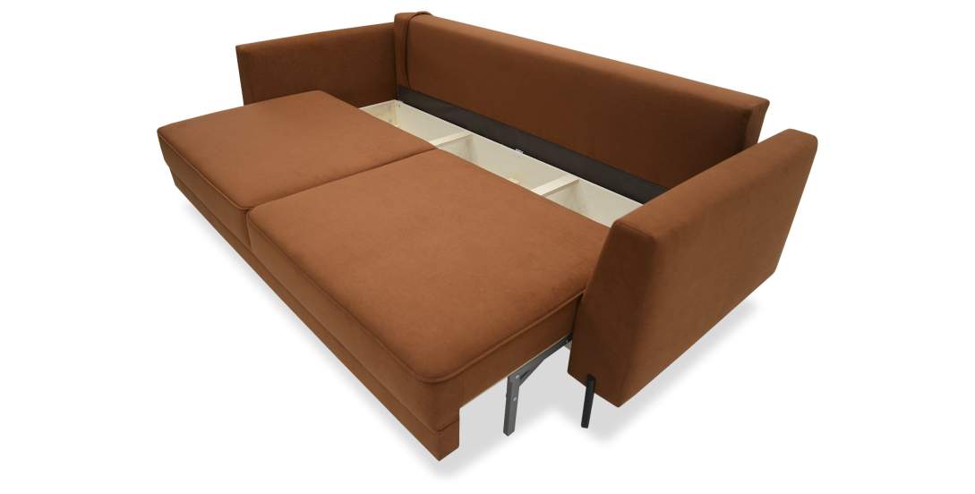 Прямой диван Энгри Терракотовый велюр