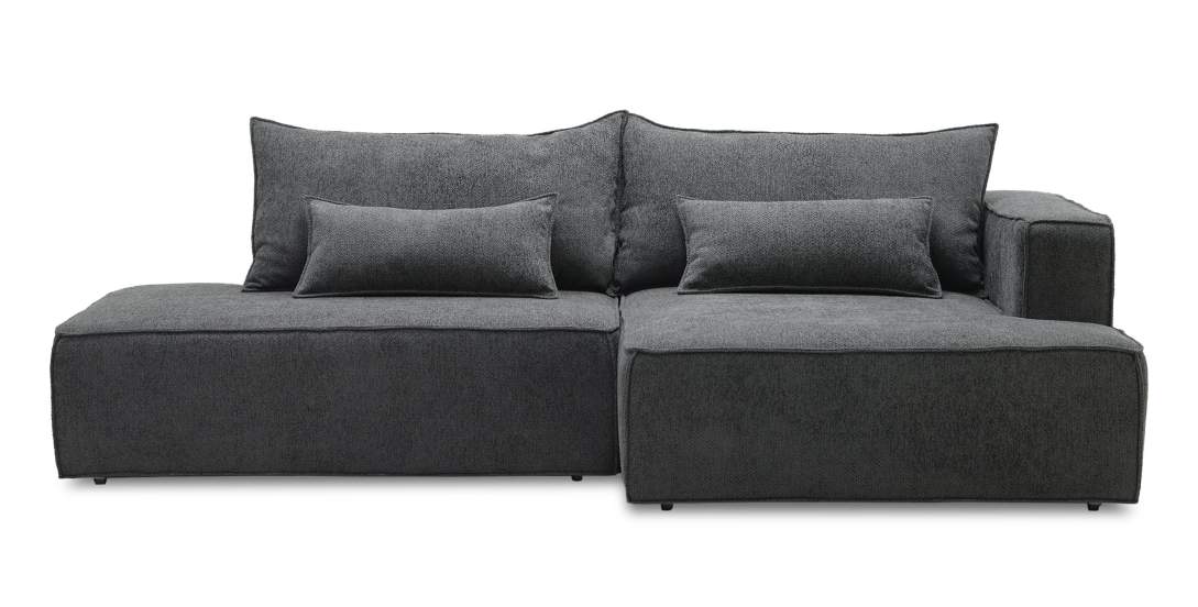 Угловой диван правый Рейф Графитовый шенилл