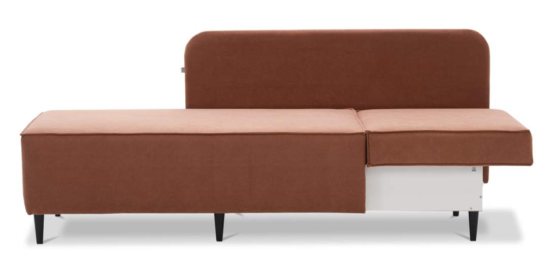 Угловая кушетка правая Элфи пыльно-терракотовый велюр