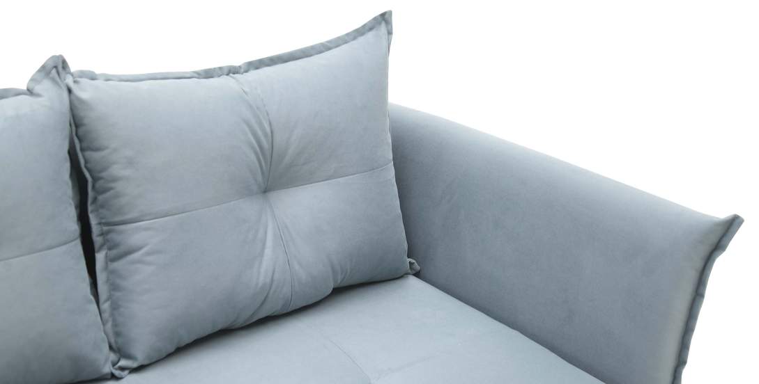 Прямой диван Лома Голубой велюр