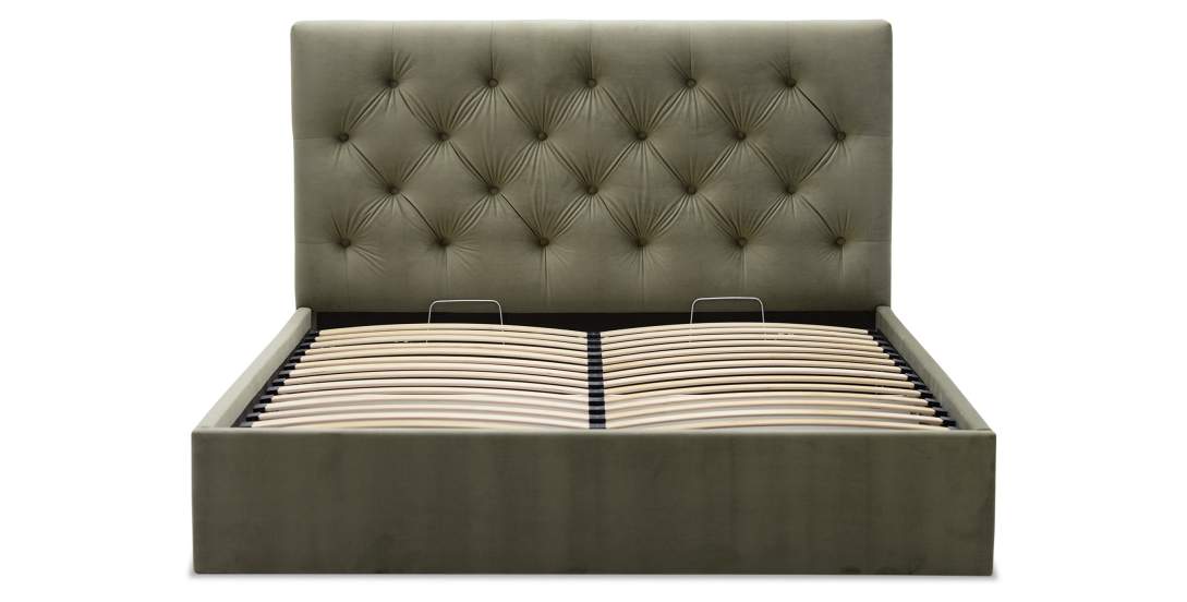 Двуспальная кровать Беллини 140 оливковый велюр