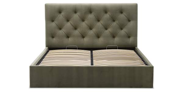 Двуспальная кровать Беллини 140 оливковый велюр