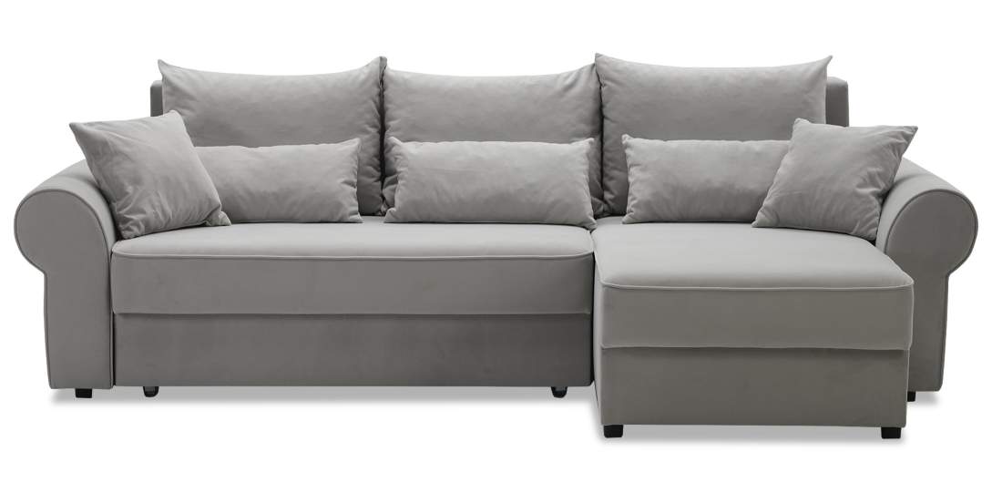 Угловой диван Тьерри Серебристый велюр 