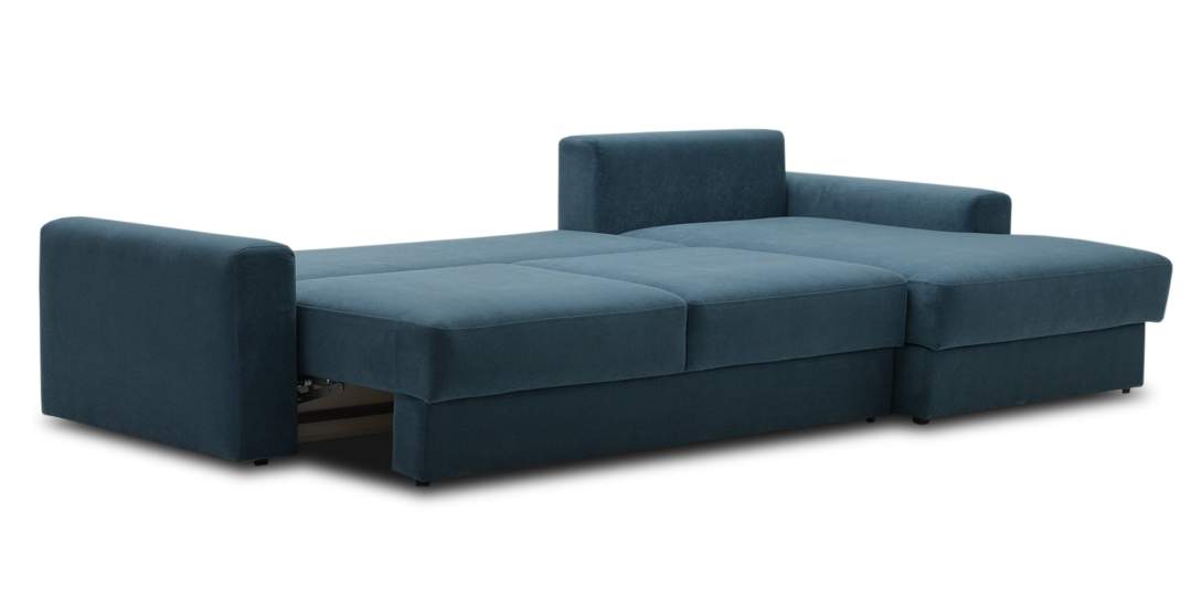 Угловой диван правый Вегас Индиго велюр