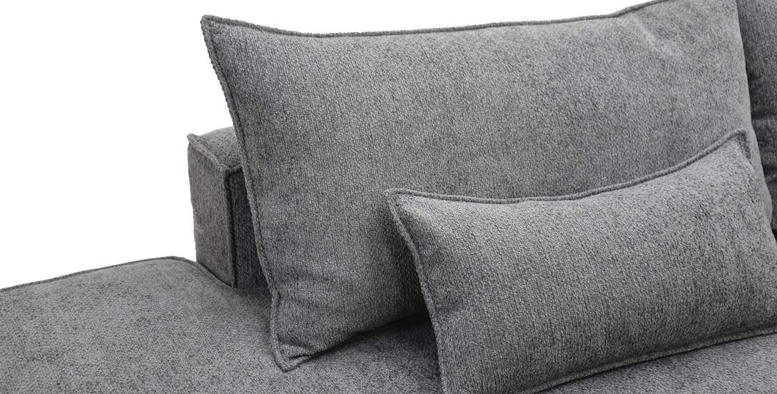 Угловой диван правый Рейф Графитовый шенилл