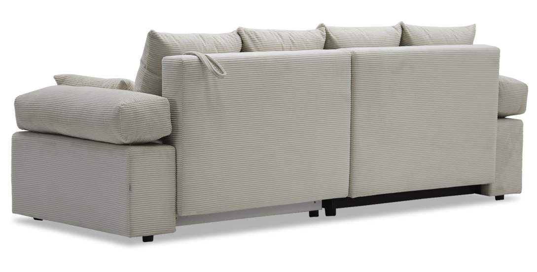 Угловой диван левый Тайлин Молочный кремовый велюр