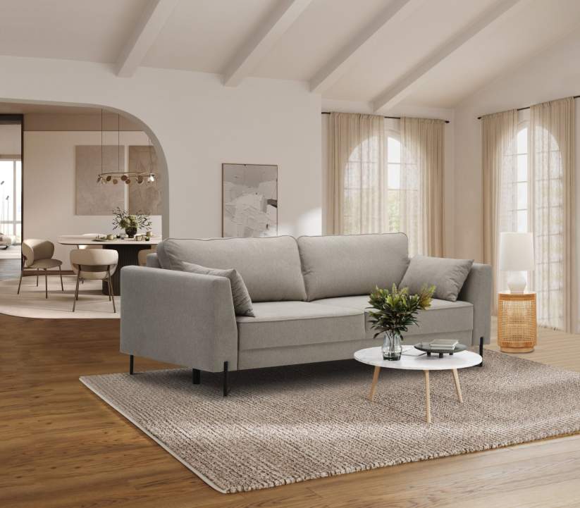 Прямой диван Энгри Бежевый шенилл