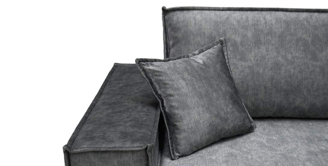 Угловой диван Фабио темно-серый велюр