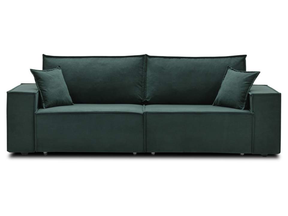 Прямой диван Фабио изумрудный велюр 