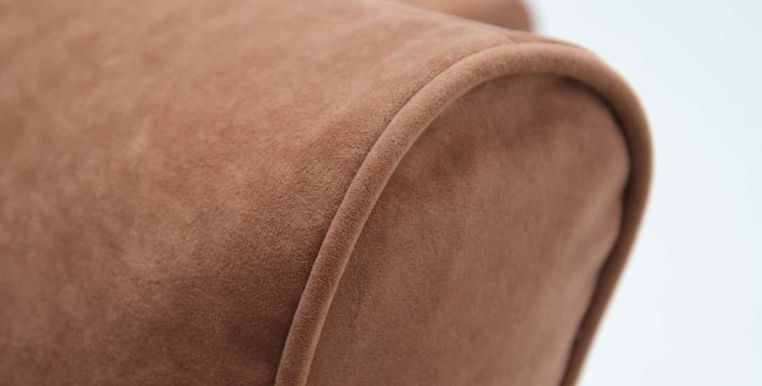 Прямой мини диван Касита 120 Терракотовый велюр