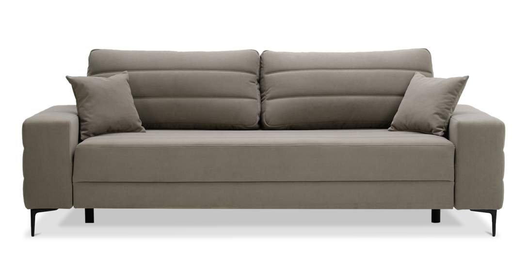 Прямой диван Белес миди коричневый велюр