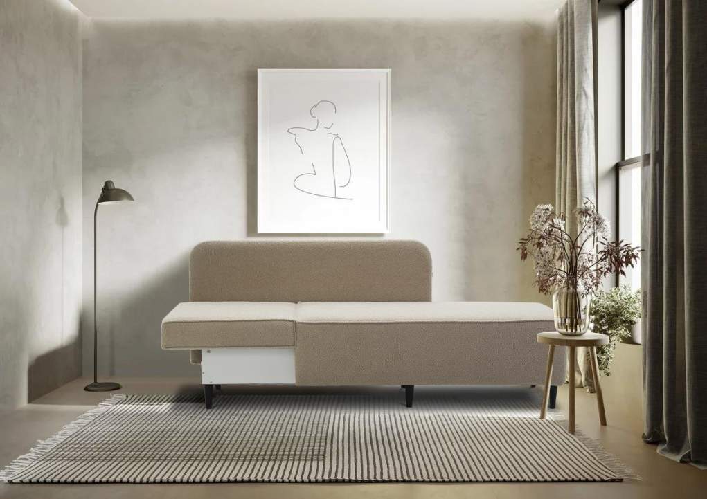 Угловая кушетка левая Элфи Шампань букле 