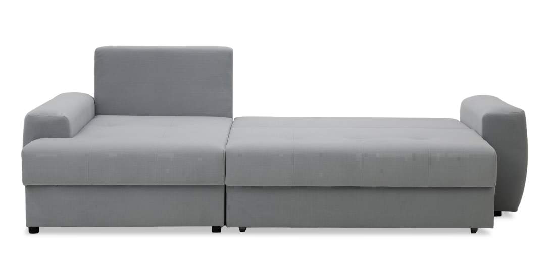 Угловой диван левый Коста светло-cерый велюр