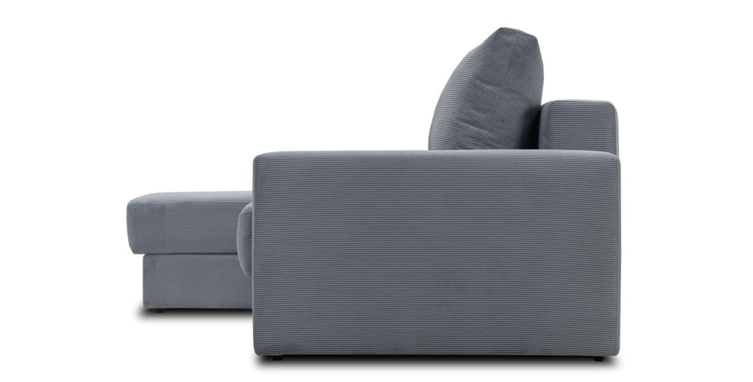 Угловой диван левый Вегас Серо-голубой велюр