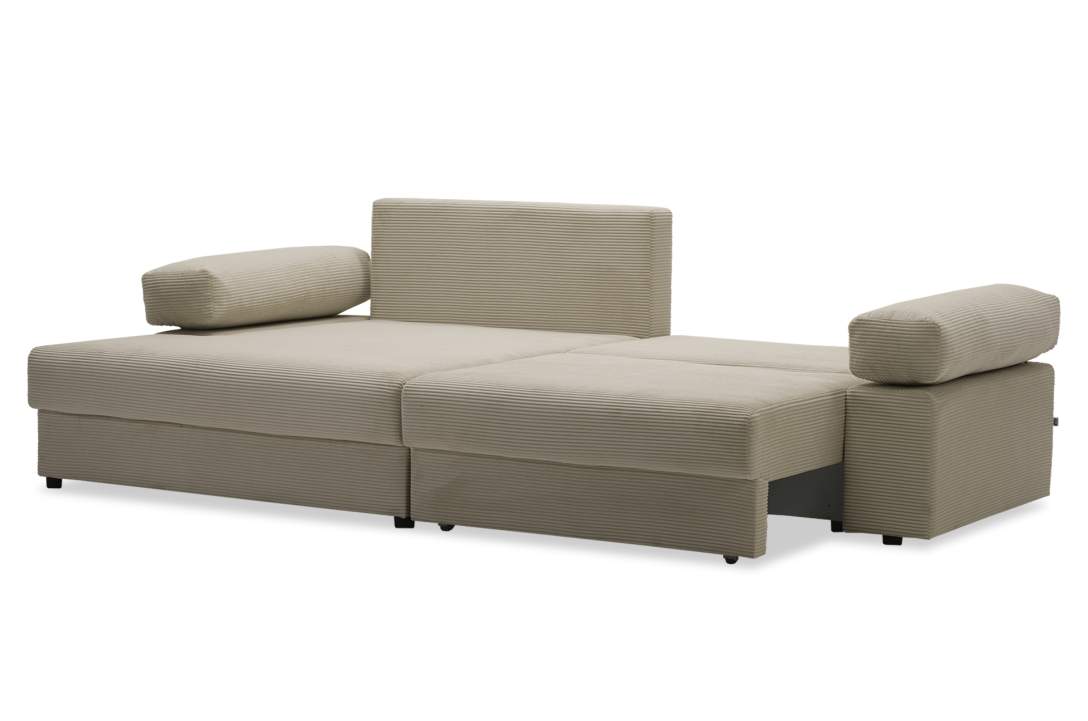 Угловой диван правый Тайлин кремовый велюр 