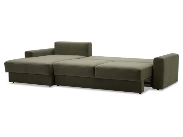 Угловой диван левый Вегас хаки велюр