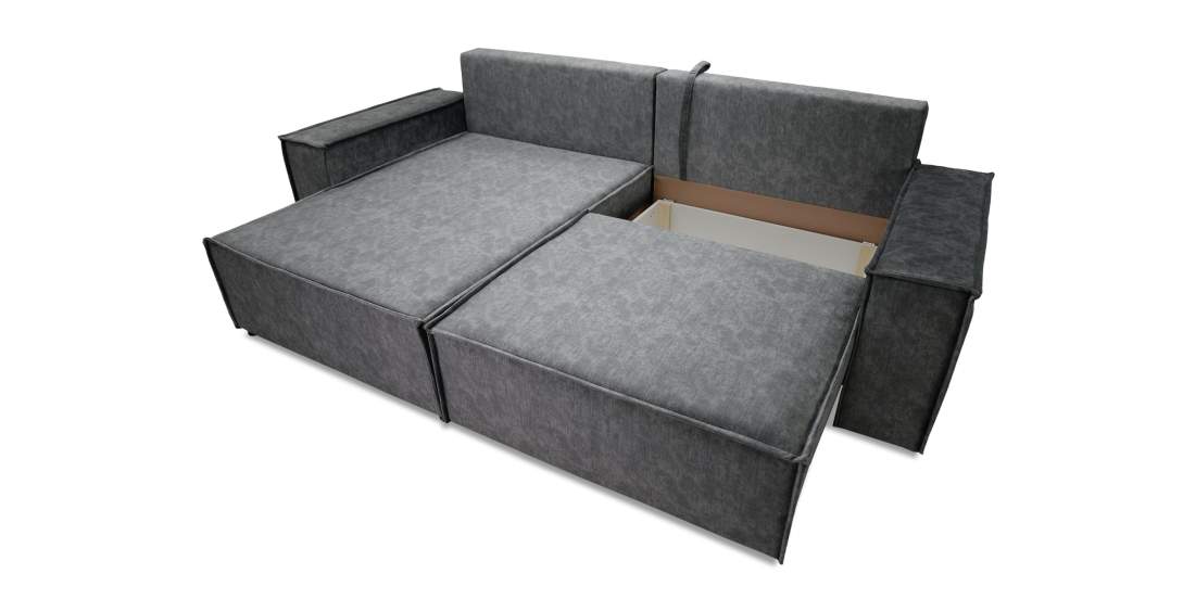 Угловой диван Фабио темно-серый велюр