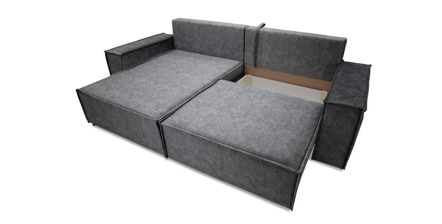 Угловой диван Фабио темно-серый велюр