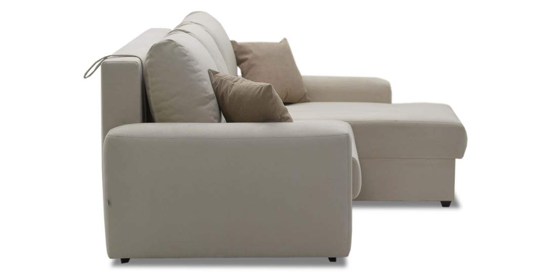 Угловой диван правый Коста Айвори велюр