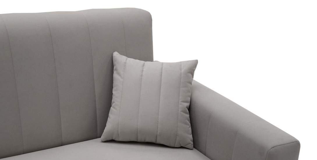 Прямой мини диван Эмма 140 Светло-серый велюр