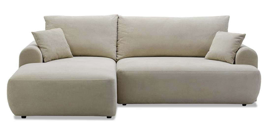 Угловой диван левый Кьянти Cветло-бежевый велюр