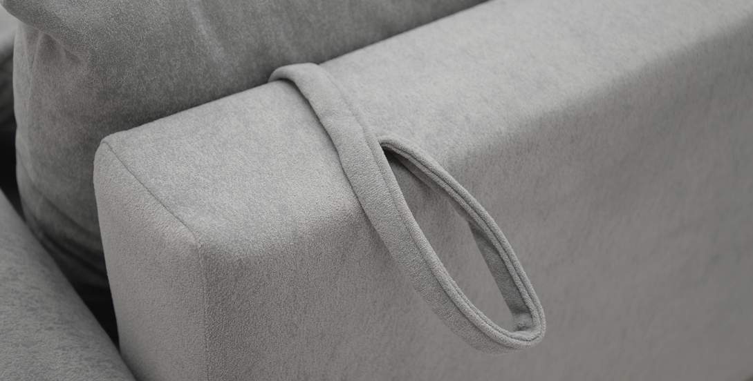 Прямой диван Тайлин Дымчатый серый велюр