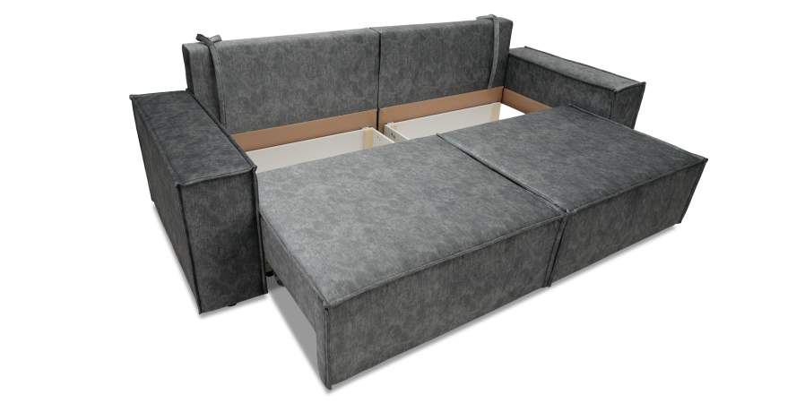 Прямой диван Фабио темно-серый велюр