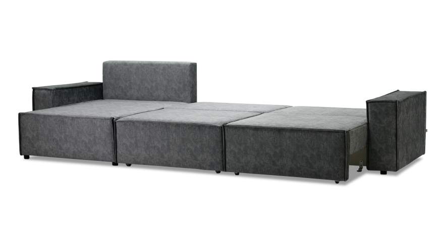 Угловой диван Фабио Max темно-серый велюр