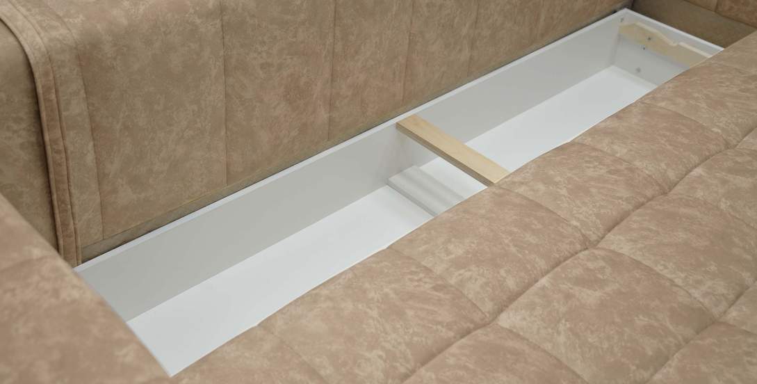 Прямой диван Энзо песочный велюр