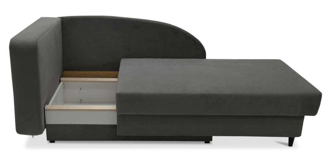 Угловая кушетка левая Иби Серый велюр