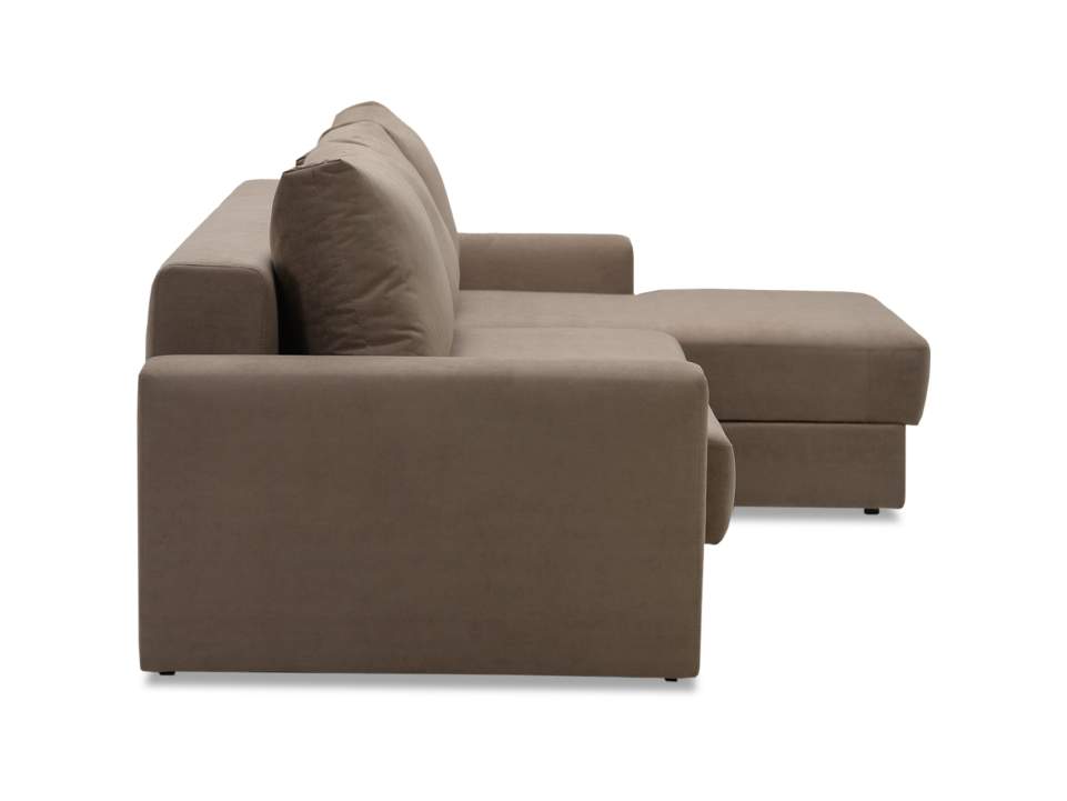 Угловой диван правый Вегас светло-коричневый велюр