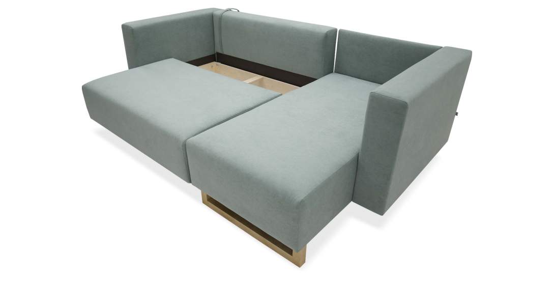 Угловой диван Каперс Пыльно-бирюзовый велюр