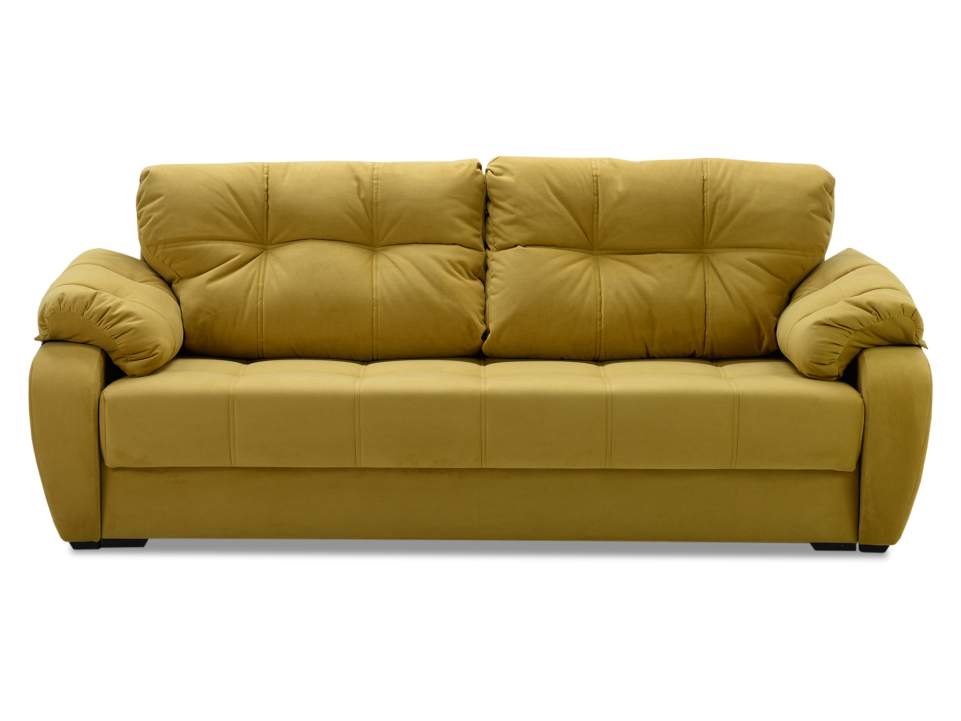 Прямой диван Вестон горчичный велюр